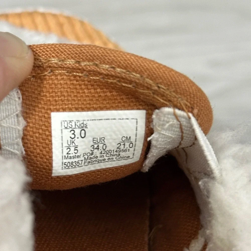 Kids Vans Classic Slip On Sherpa Corduroy Patchwork Shoes Size 3 US